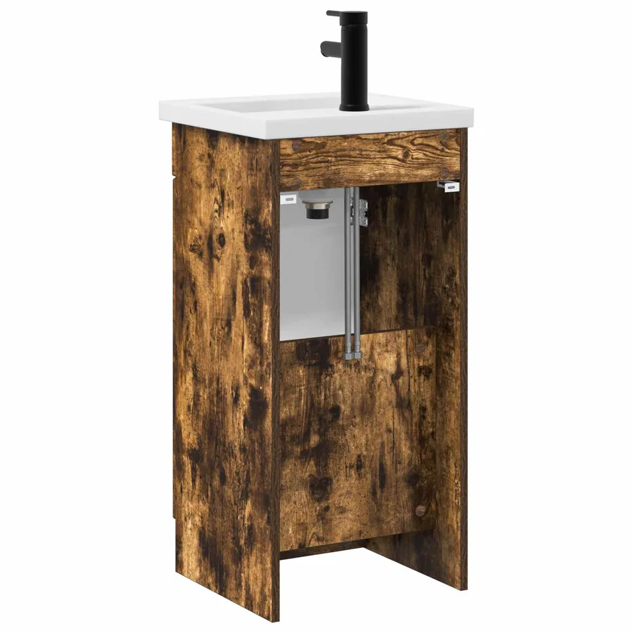 Meuble de salle de bain avec évier Chêne fumé 42 x 40 x 84,5 cm - 6