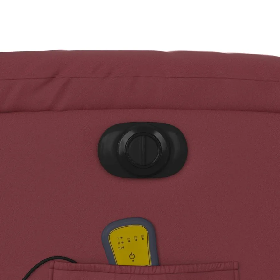Fauteuil de massage inclinable électrique rouge bordeaux - 12
