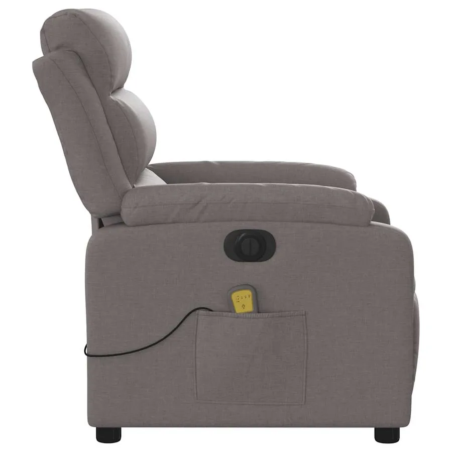 Fauteuil de massage inclinable électrique Taupe Tissu - 10