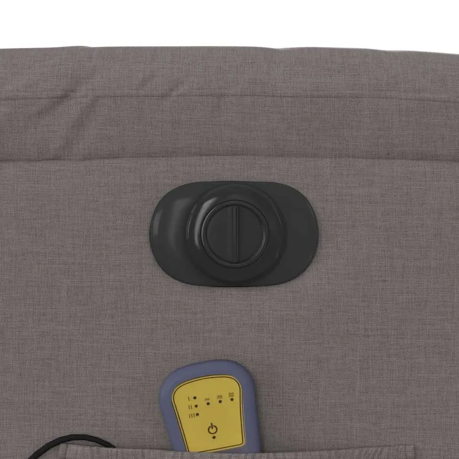 Fauteuil de massage inclinable électrique Taupe Tissu - 12
