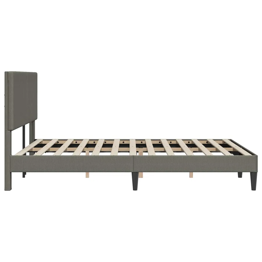 Cadre de lit Gris clair 120 x 200 cm Tissu en velours côtelé - 5