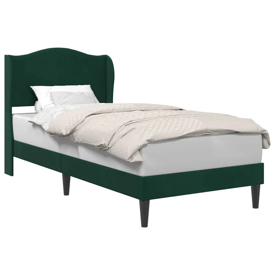 Cadre de lit avec tête de lit Vert foncé 80 x 200 cm Velours - 2
