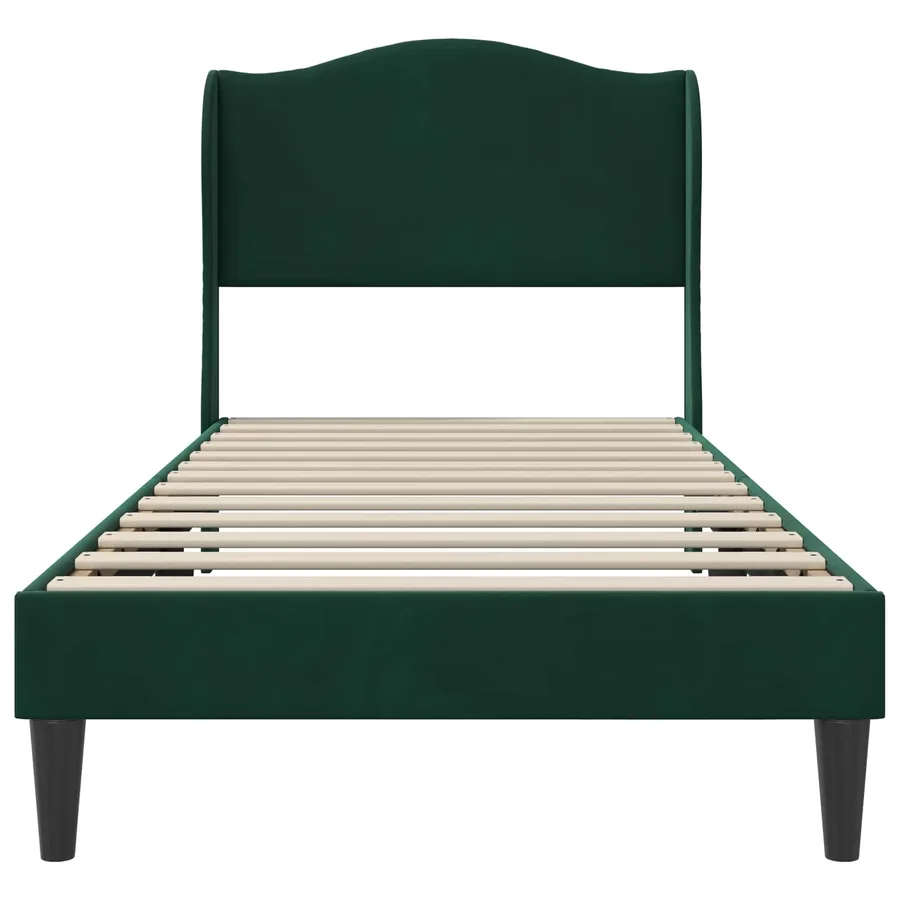 Cadre de lit avec tête de lit Vert foncé 80 x 200 cm Velours - 4