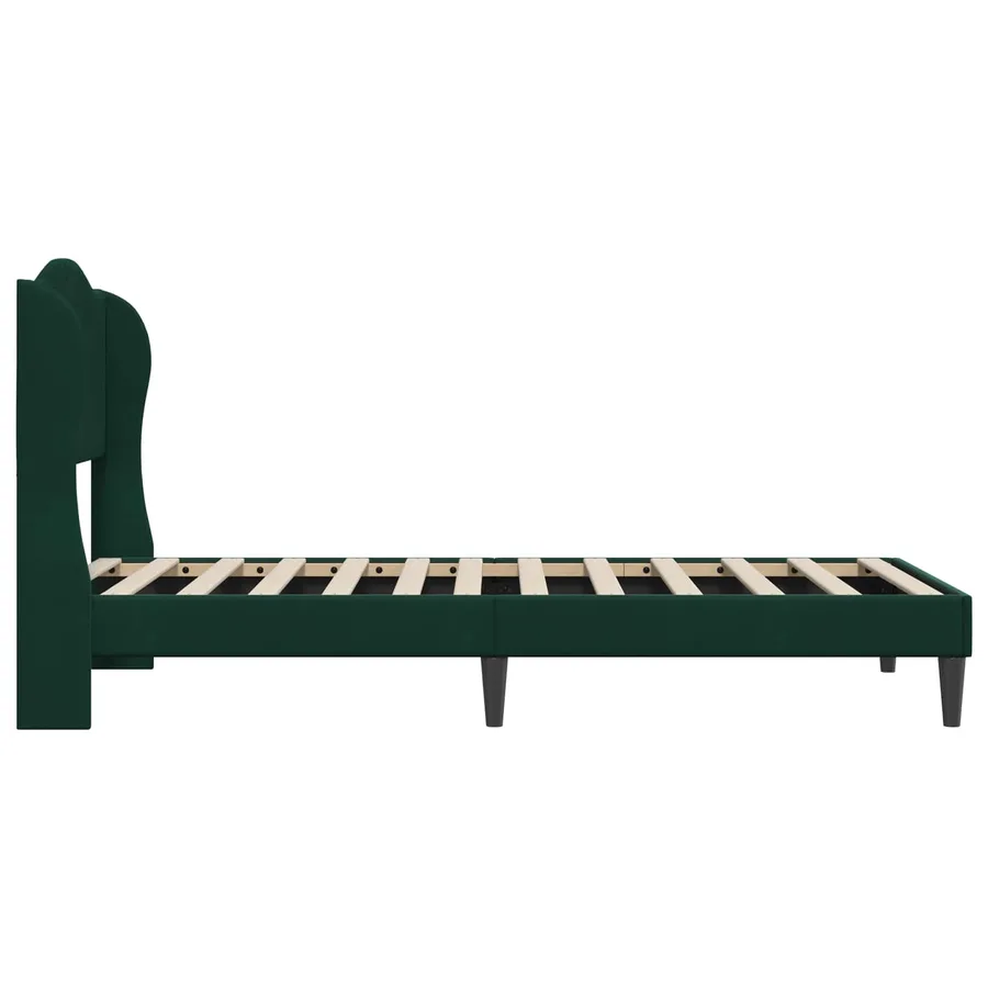 Cadre de lit avec tête de lit Vert foncé 80 x 200 cm Velours - 5