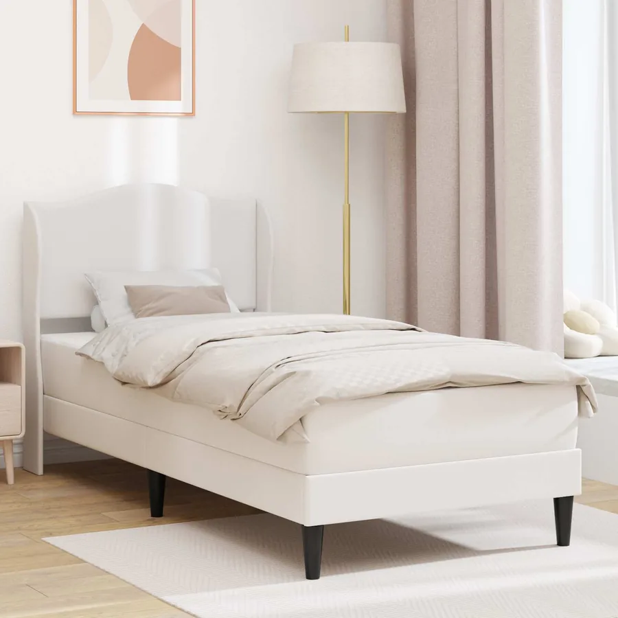 Cadre de lit avec tête de lit Blanc 80 x 200 cm Simili cuir