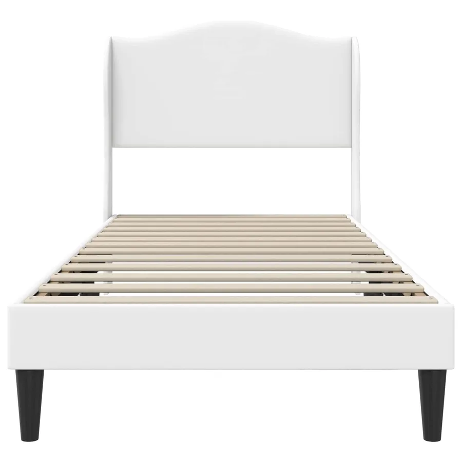 Cadre de lit avec tête de lit Blanc 80 x 200 cm Simili cuir - 4