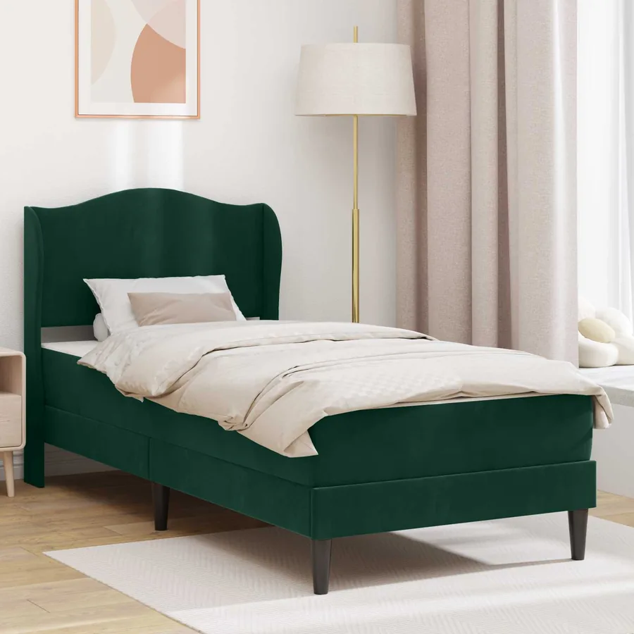 Cadre de lit avec tête de lit Vert foncé 80 x 200 cm Velours