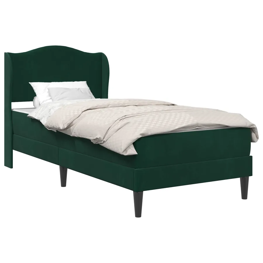 Cadre de lit avec tête de lit Vert foncé 80 x 200 cm Velours - 2