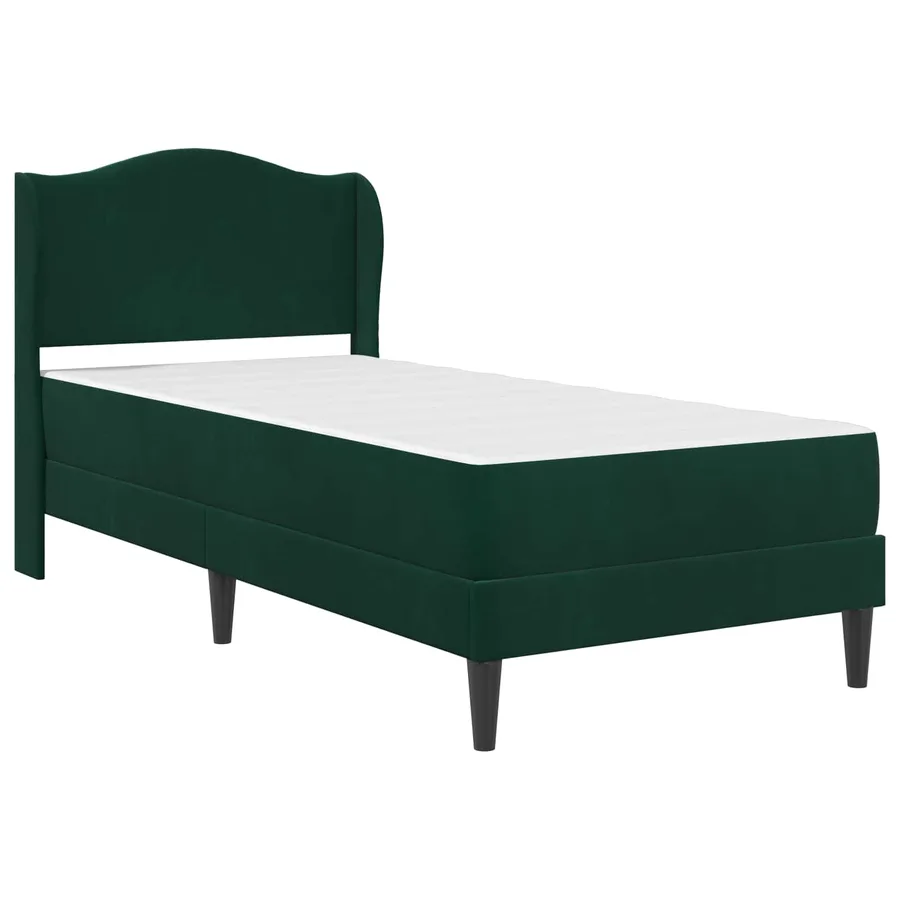 Cadre de lit avec tête de lit Vert foncé 80 x 200 cm Velours - 3