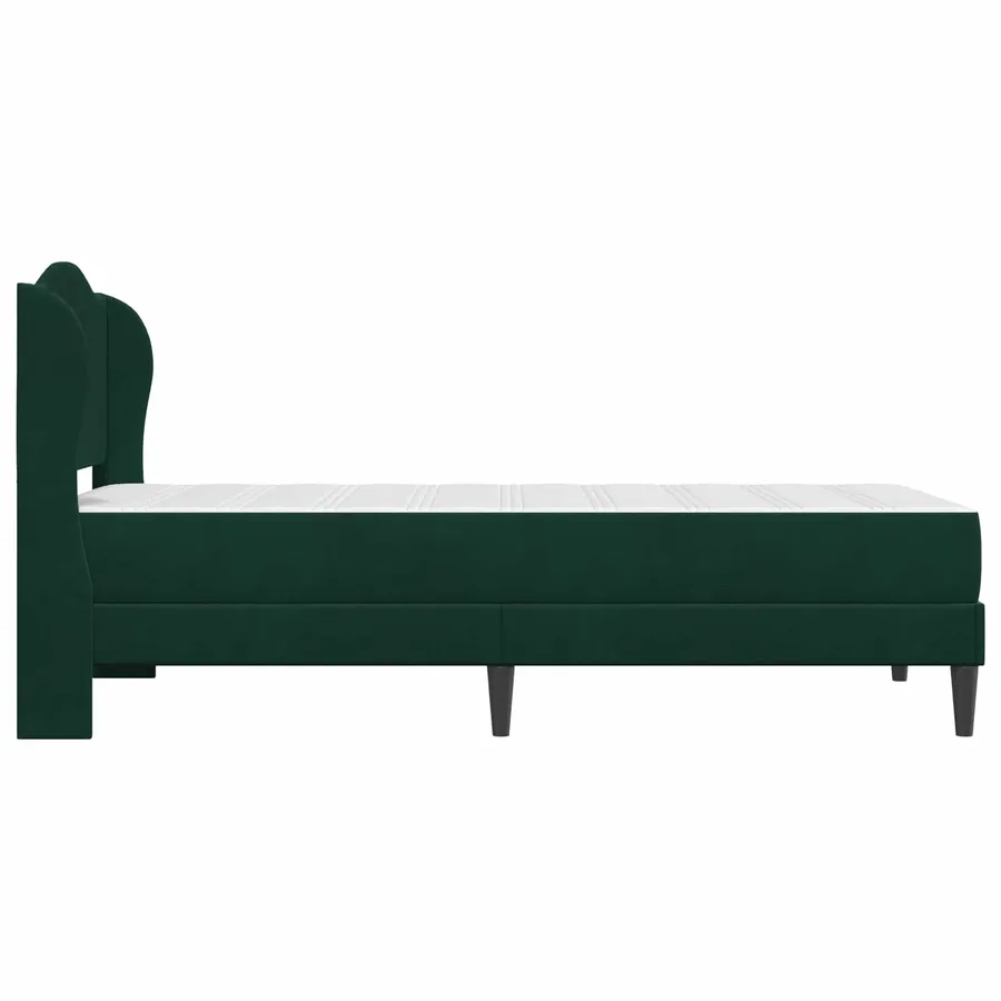Cadre de lit avec tête de lit Vert foncé 80 x 200 cm Velours - 7