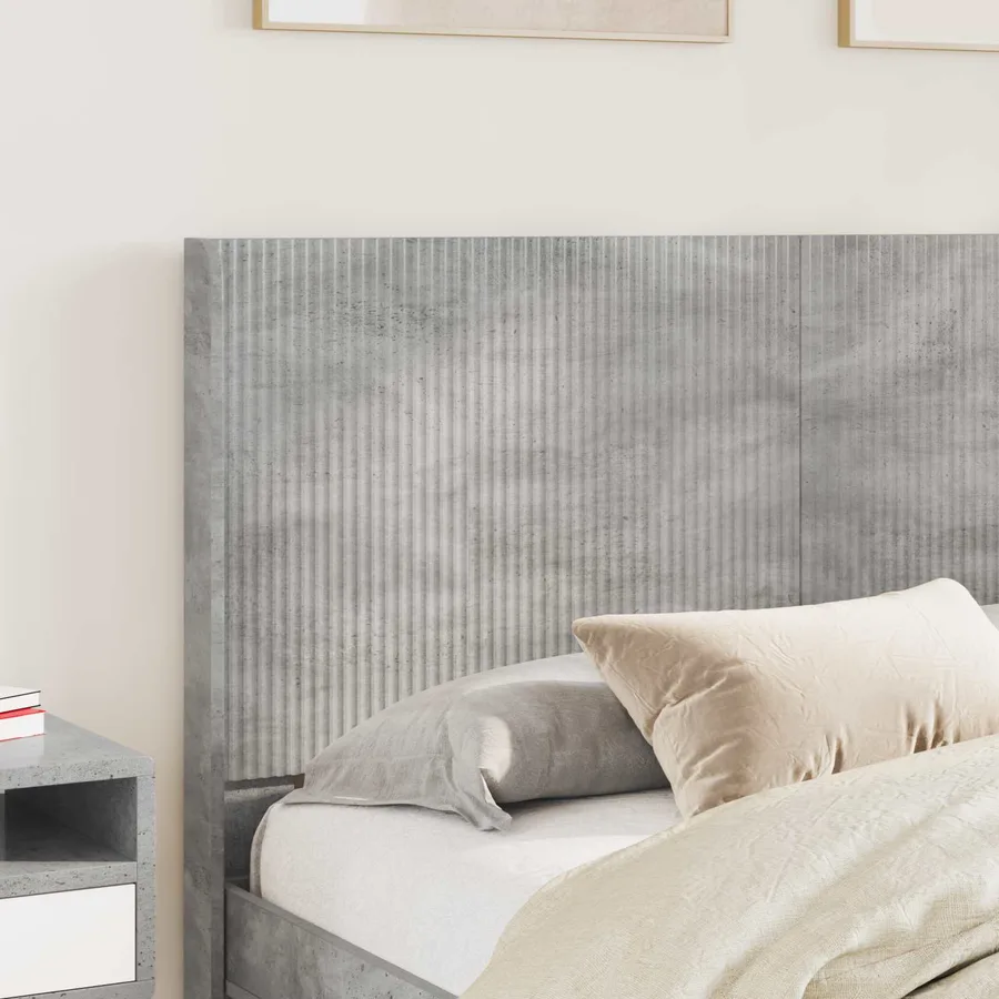 Cadre de lit avec rangement et tête de lit Gris béton - 3