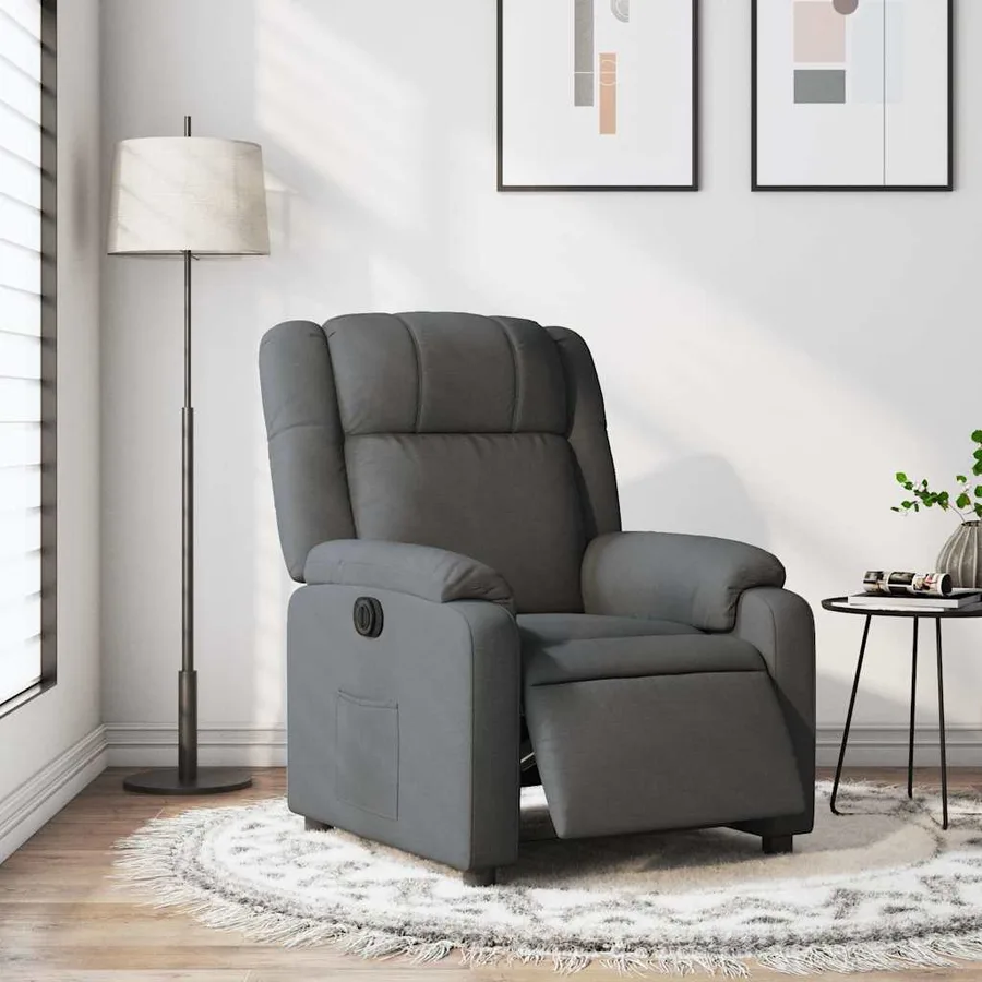Fauteuil inclinable électrique Gris foncé Tissu - 15