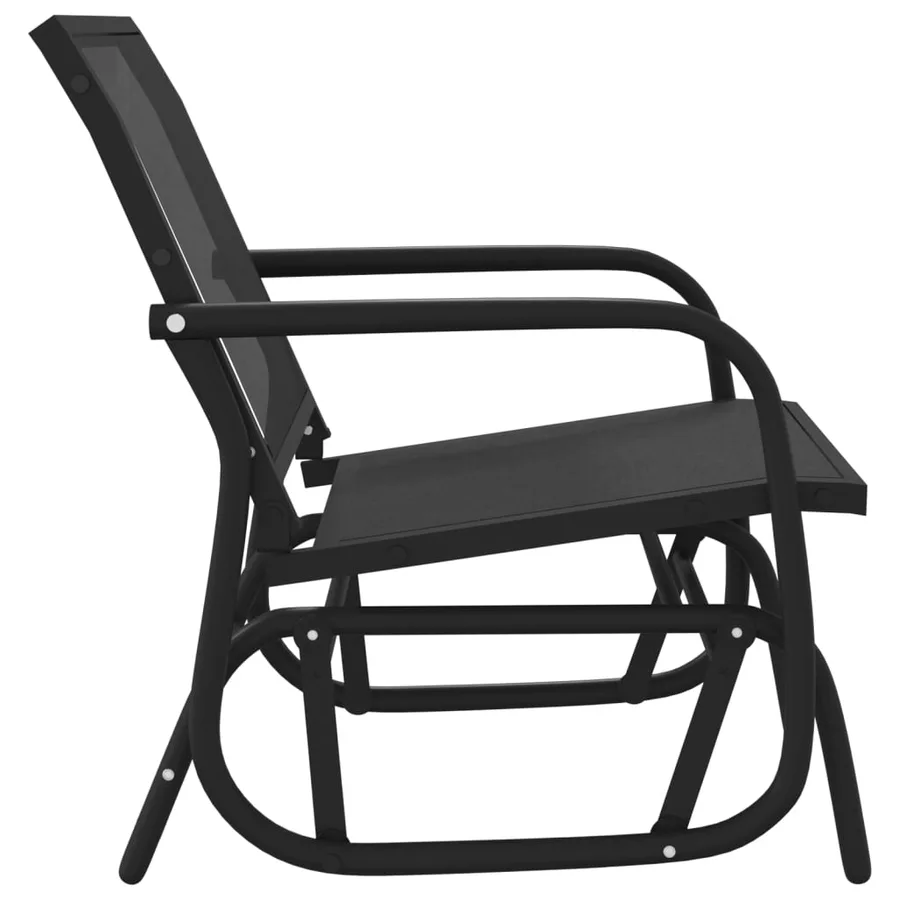 Chaises oscillantes de jardin lot de 2 noir 61x76x87 cm - 5