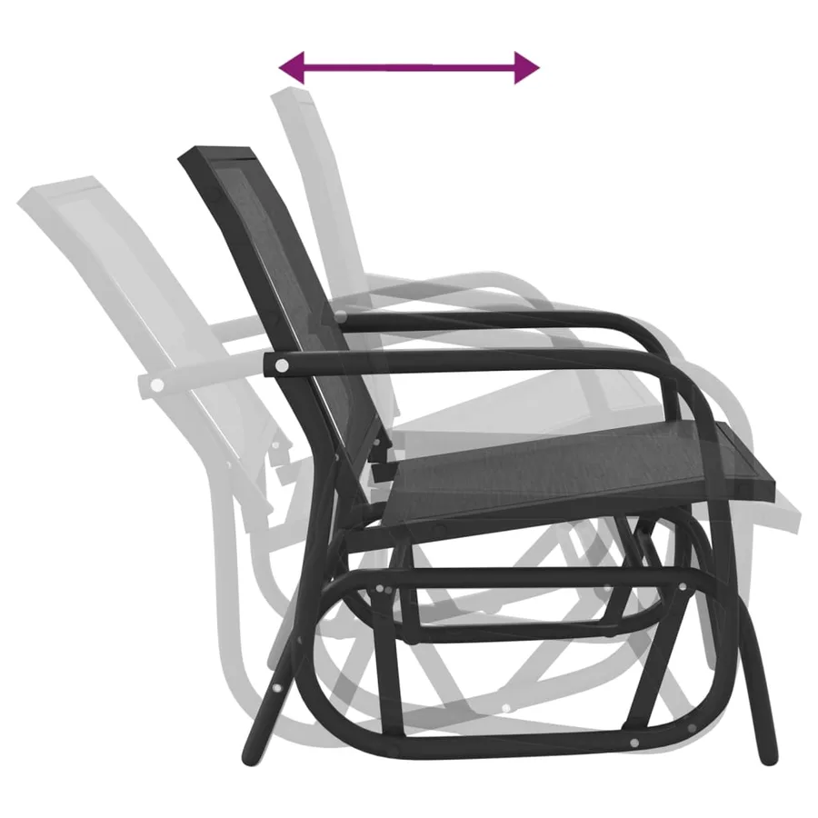 Chaises oscillantes de jardin lot de 2 noir 61x76x87 cm - 6