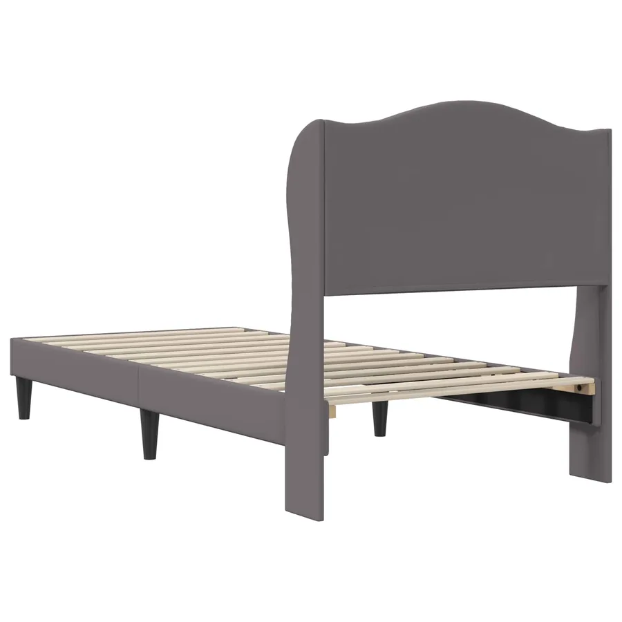 Cadre de lit avec tête de lit Gris 80 x 200 cm Simili cuir - 6