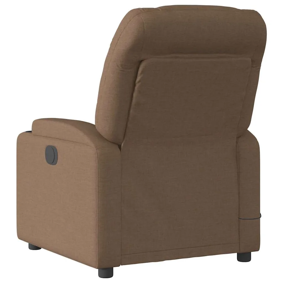 Fauteuil inclinable de massage électrique marron tissu - 5