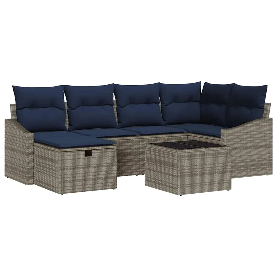 Ensemble de Canapés avec coussin 3 pcs polyrotin - 2