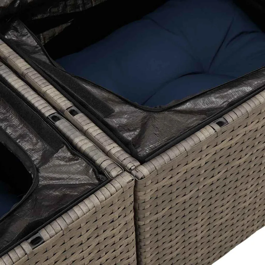 Ensemble de Canapés avec coussin 3 pcs polyrotin - 9