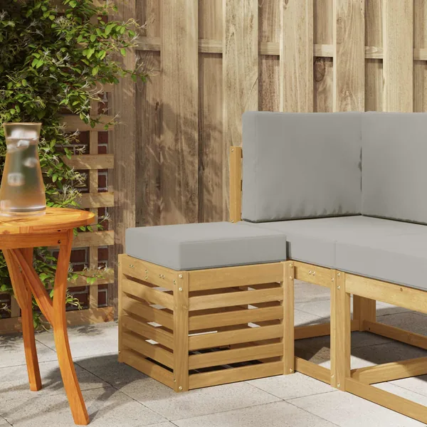 Banc de Jardin Blanc 43 x 43 x 45 cm Bois d'Acacia Massif