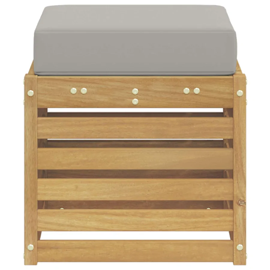 Banc de Jardin Blanc 43 x 43 x 45 cm Bois d'Acacia Massif - 4