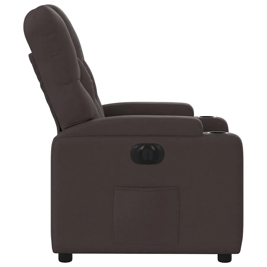 Fauteuil inclinable électrique Marron foncé Tissu - 10
