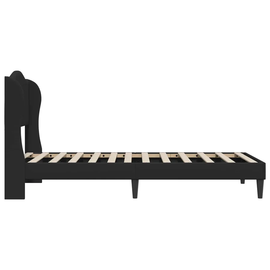 Cadre de lit avec tête de lit Noir 90 x 200 cm Simili cuir - 5