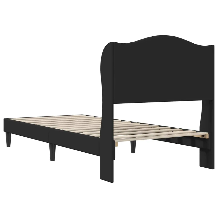 Cadre de lit avec tête de lit Noir 90 x 200 cm Simili cuir - 6