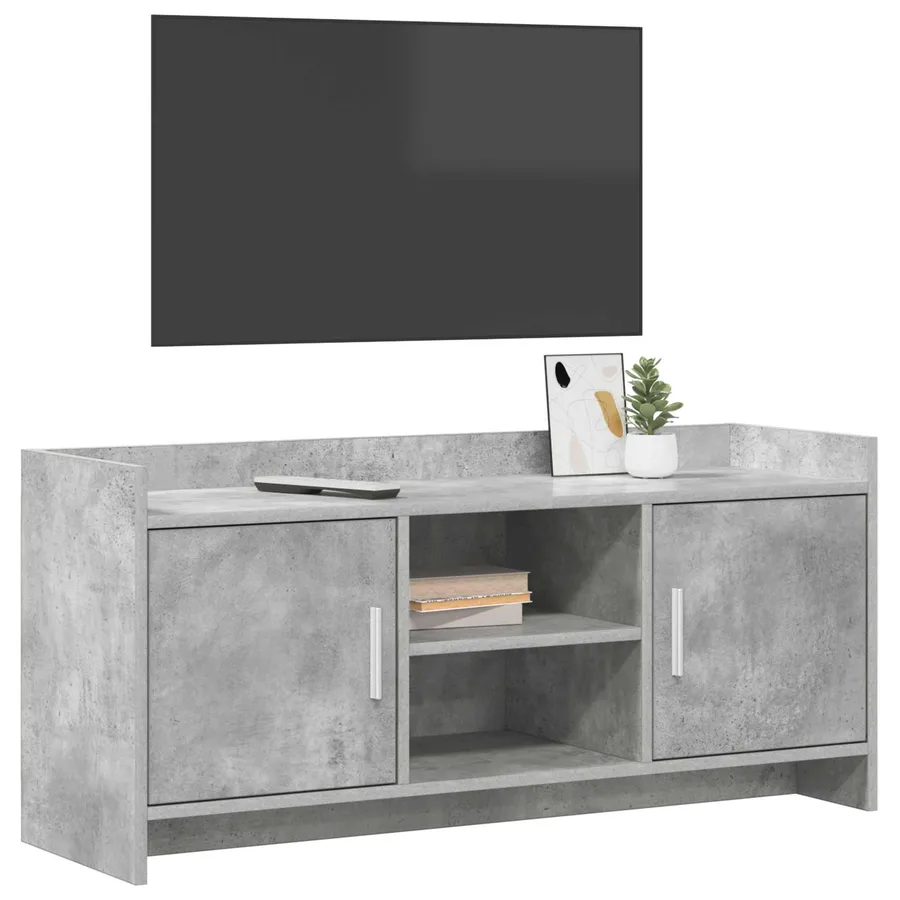 Meuble TV 102 x 33 x 47 cm Gris béton Bois d'ingénierie - 3