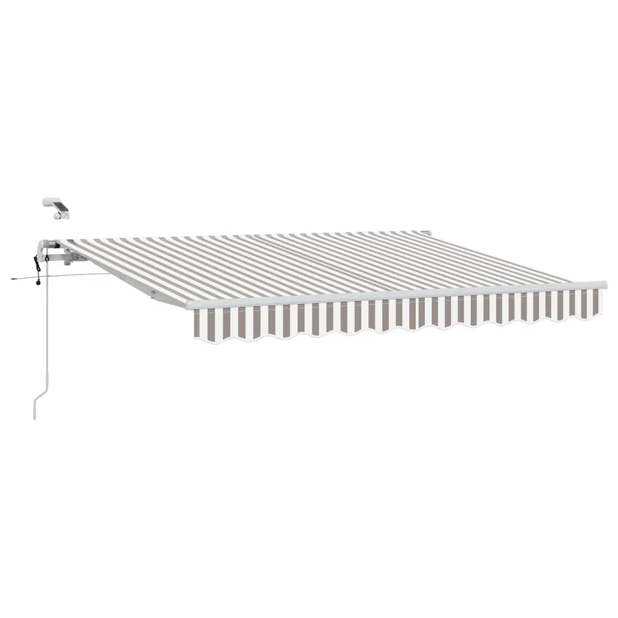 Auvent rétractable Gris clair et blanc 400 × 300 cm Polyester - 2