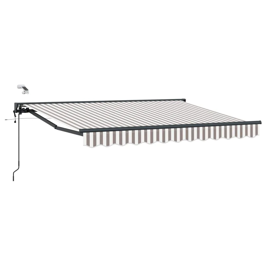 Auvent rétractable électrique Gris clair et blanc 4 × 3 m - 2