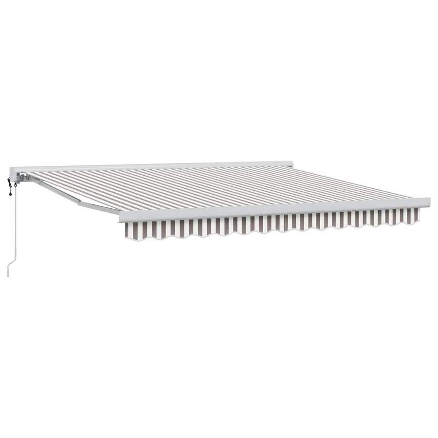Auvent rétractable Gris clair et blanc 400 × 300 cm - 2