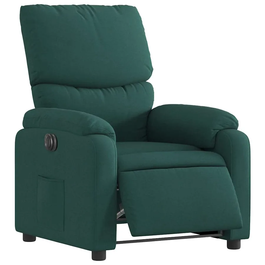 Fauteuil inclinable électrique Vert foncé Tissu - 3