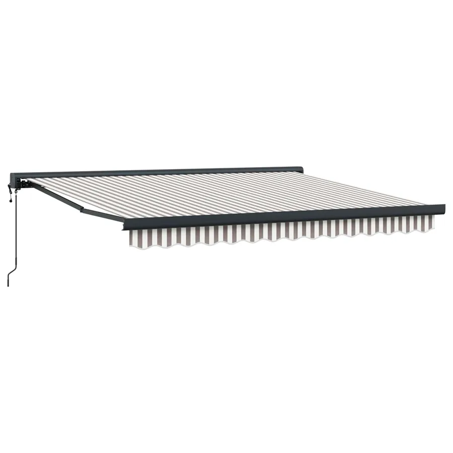 Auvent rétractable Gris clair et blanc 400 × 300 cm - 2