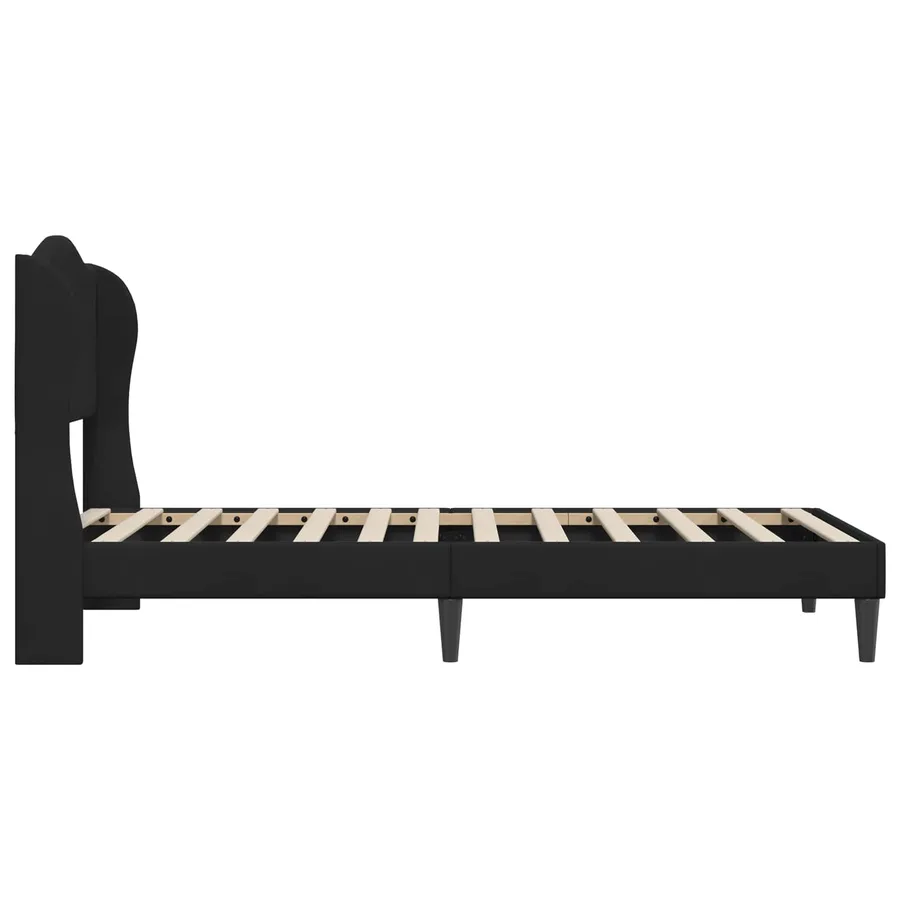 Cadre de lit avec tête de lit Noir 90 x 200 cm Velours - 5