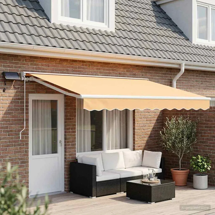 Cadre de store manuel avec LEDs Sable 4 × 3,5 m - 3
