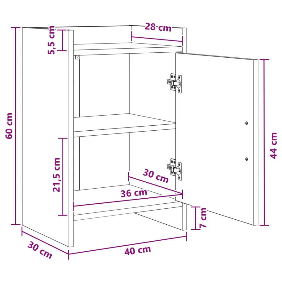 Tables de chevet 2 pcs Chêne noir 40 x 30 x 60 cm - 8