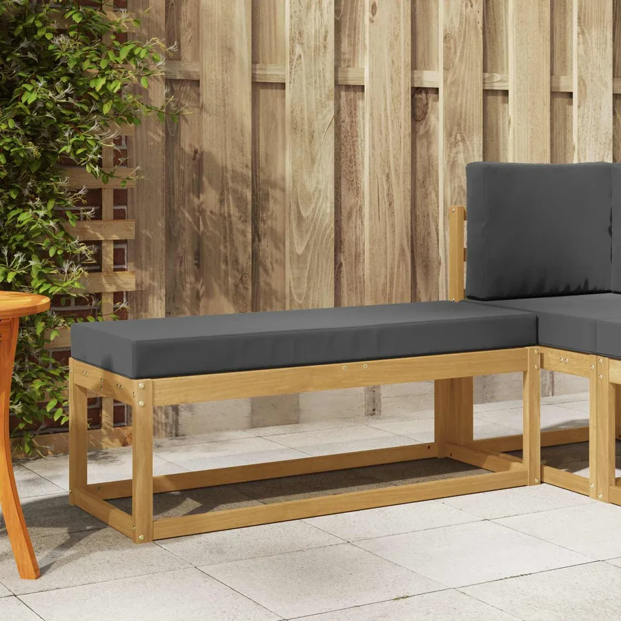 Banc de Jardin Blanc 115 x 43 x 45 cm Bois d'Acacia Massif