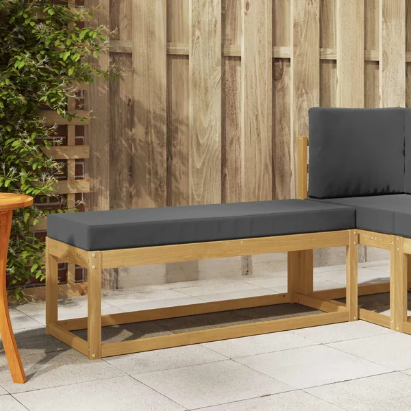Banc de Jardin Blanc 115 x 43 x 45 cm Bois d'Acacia Massif