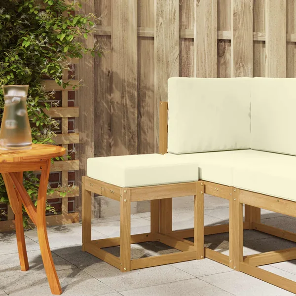 Banc de Jardin Blanc 43 x 43 x 45 cm Bois d'Acacia Massif