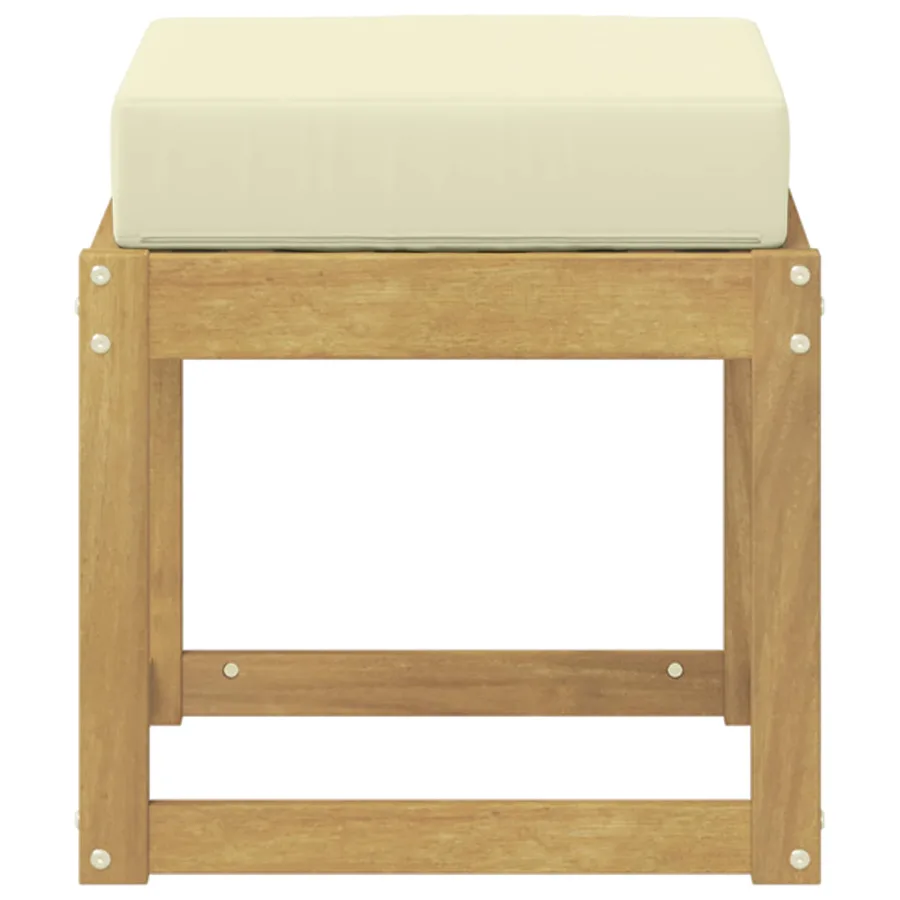 Banc de Jardin Blanc 43 x 43 x 45 cm Bois d'Acacia Massif - 3