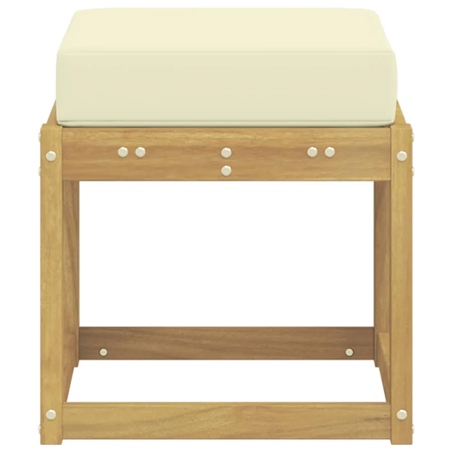 Banc de Jardin Blanc 43 x 43 x 45 cm Bois d'Acacia Massif - 4