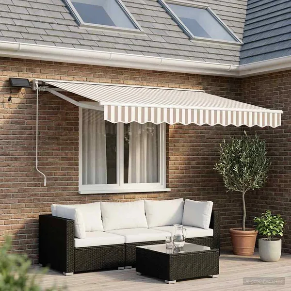 Cadre de store manuel avec LEDs Gris clair et blanc 2,5 x 2 m
