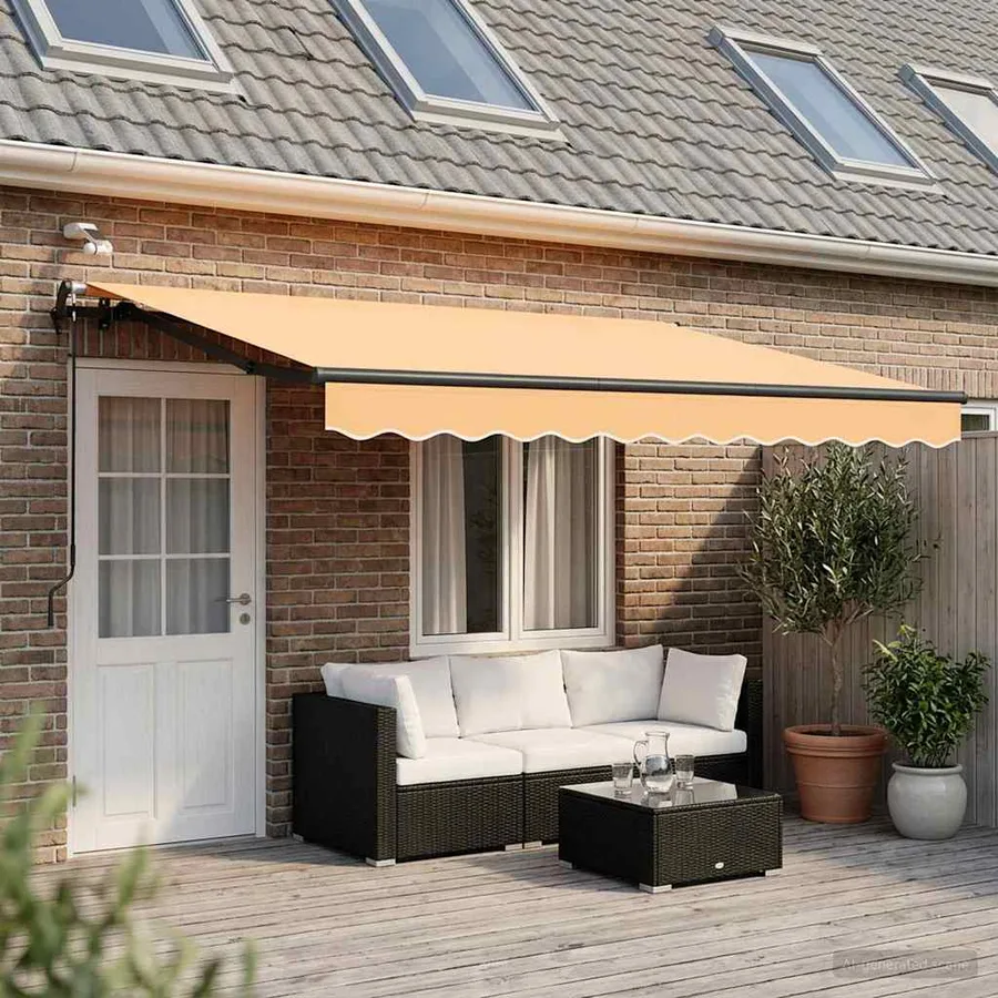 Auvent rétractable Sable 600 × 350 cm Polyester - 3