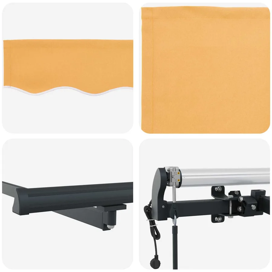 Auvent rétractable Sable 600 × 350 cm Polyester - 6