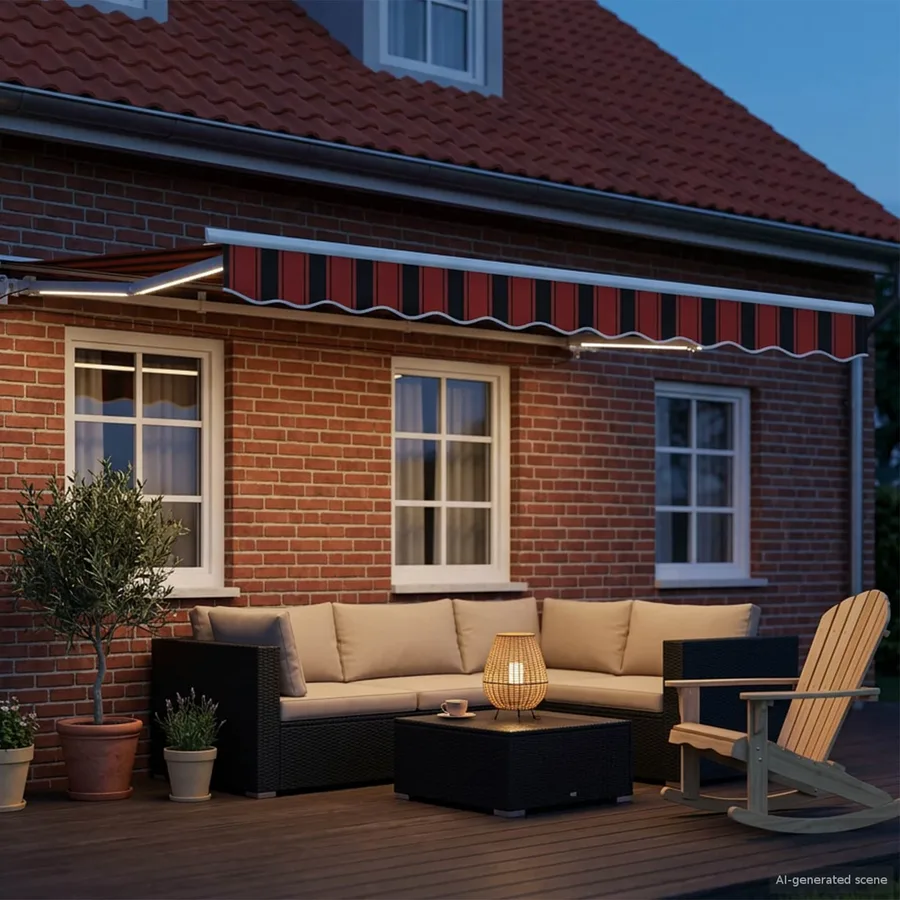 Auvent rétractable électrique Orange, Noir et Blanc 3 x 2 m - 3