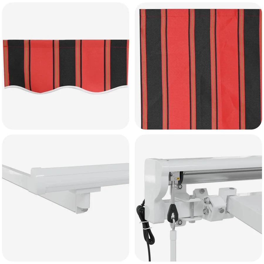 Auvent rétractable électrique Orange, Noir et Blanc 3 x 2 m - 9