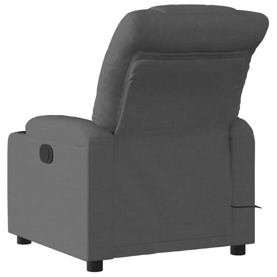 Fauteuil inclinable de massage électrique gris foncé tissu - 5