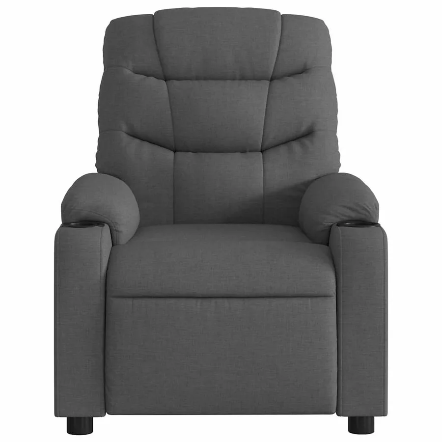 Fauteuil inclinable de massage électrique gris foncé tissu - 9