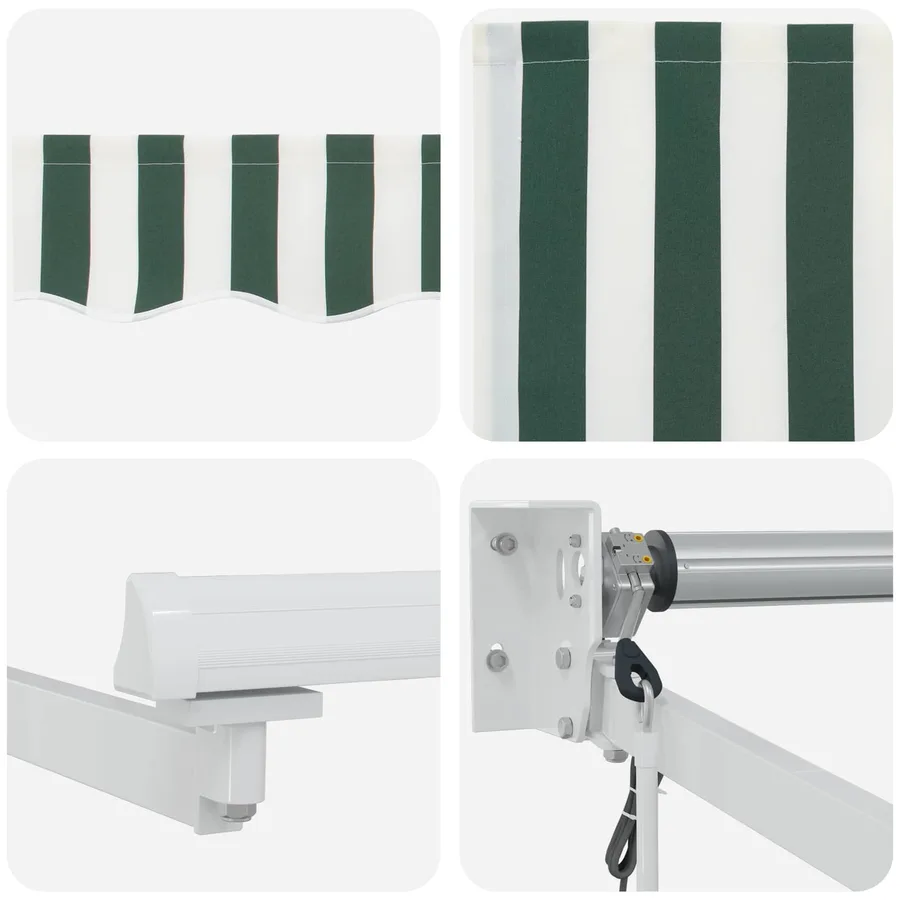 Auvent rétractable électrique Vert et blanc 2,5 x 2 m - 7