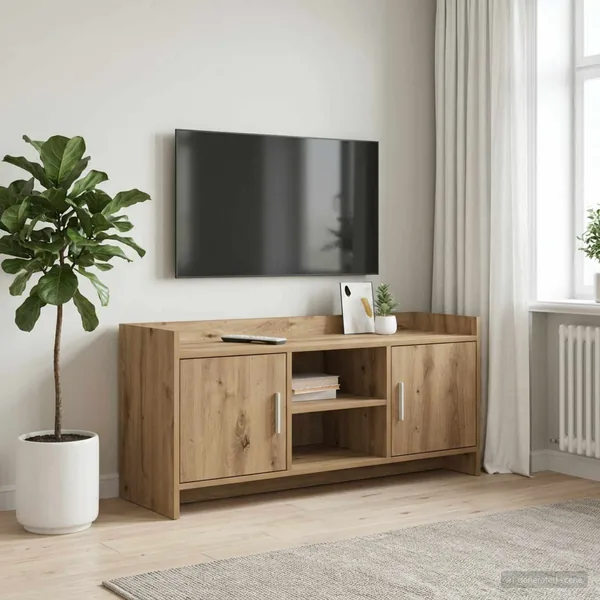 Meuble TV 102 x 33 x 47 cm Chêne artisanal Bois d'ingénierie